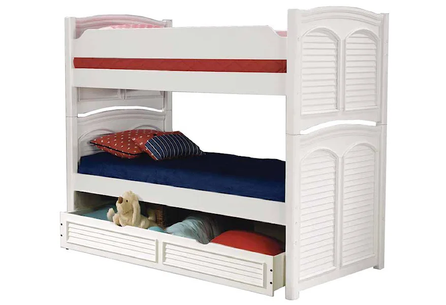 Cottage Traditions Twin Bunk Bed with Trundle by American Woodcrafters at Esprit Decor Home Furnishings